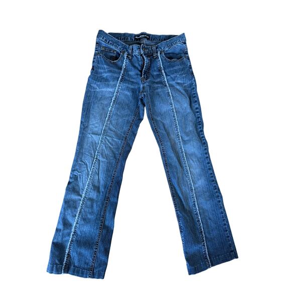 Vintage y2k Express Jeans stretch front seam denim blue jeans  - Picture 1 of 9
